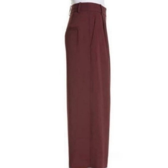 Tibi Stella Stretch Maroon Suiting Crop Pants NWOT Size12 - Picture 3 of 5